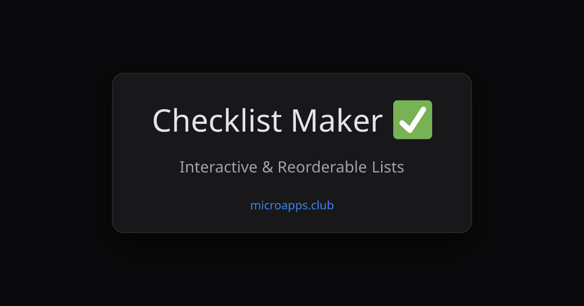 Checklist Maker