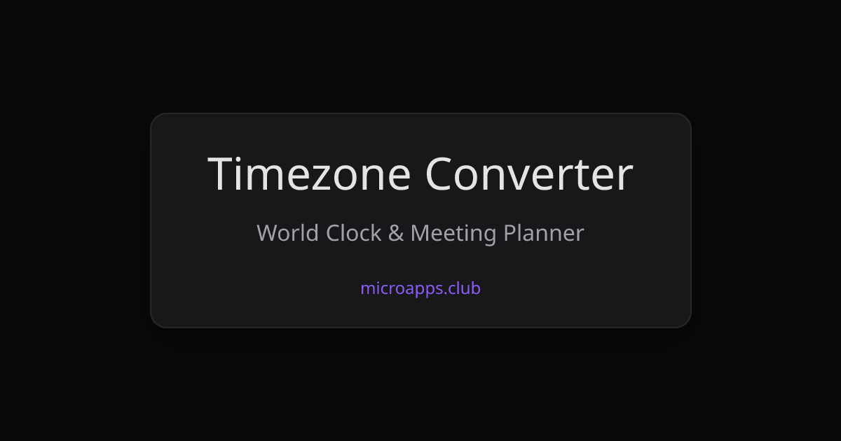 Timezone Converter